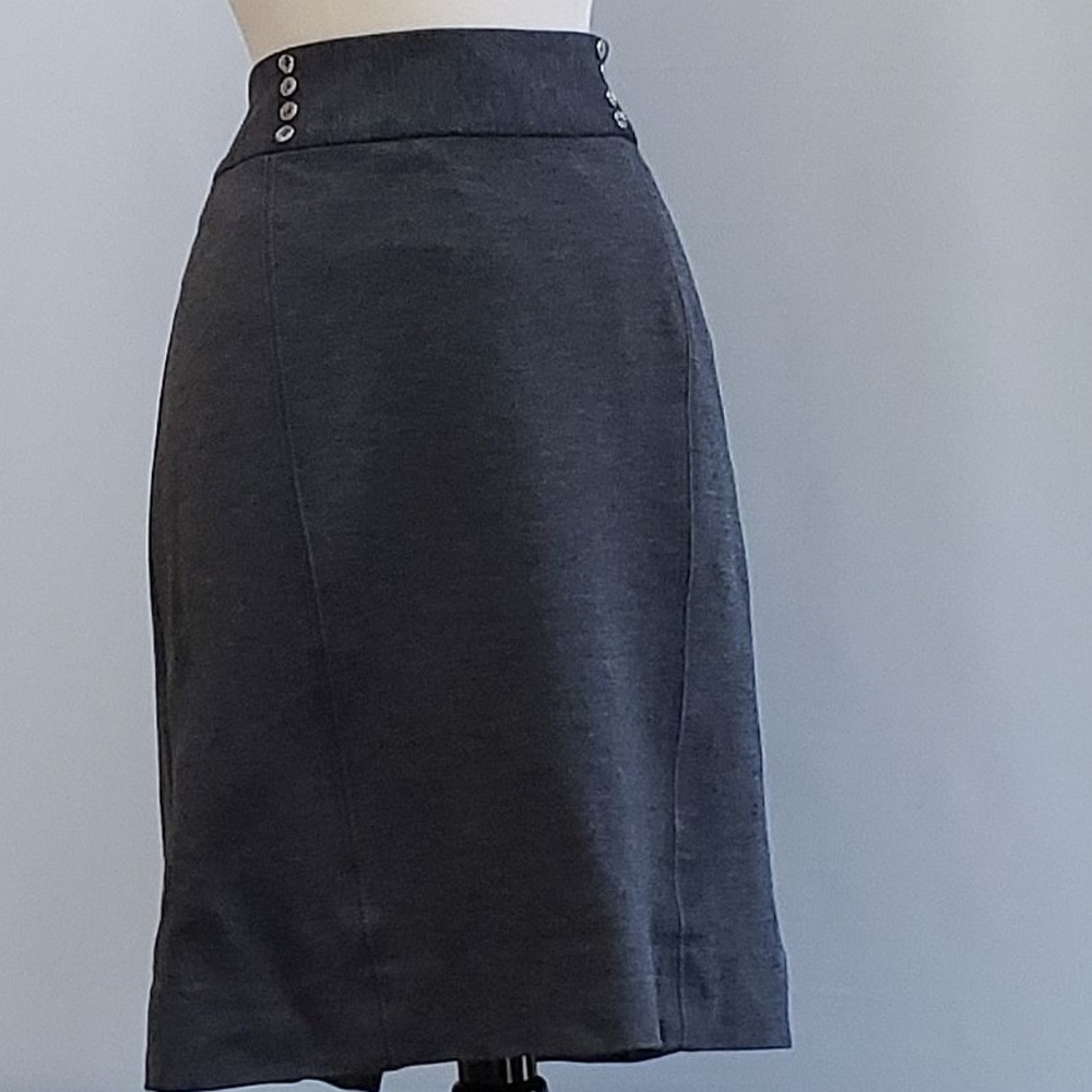 WHBM Dark Gray Knit Skirt with Embellishments SZ8